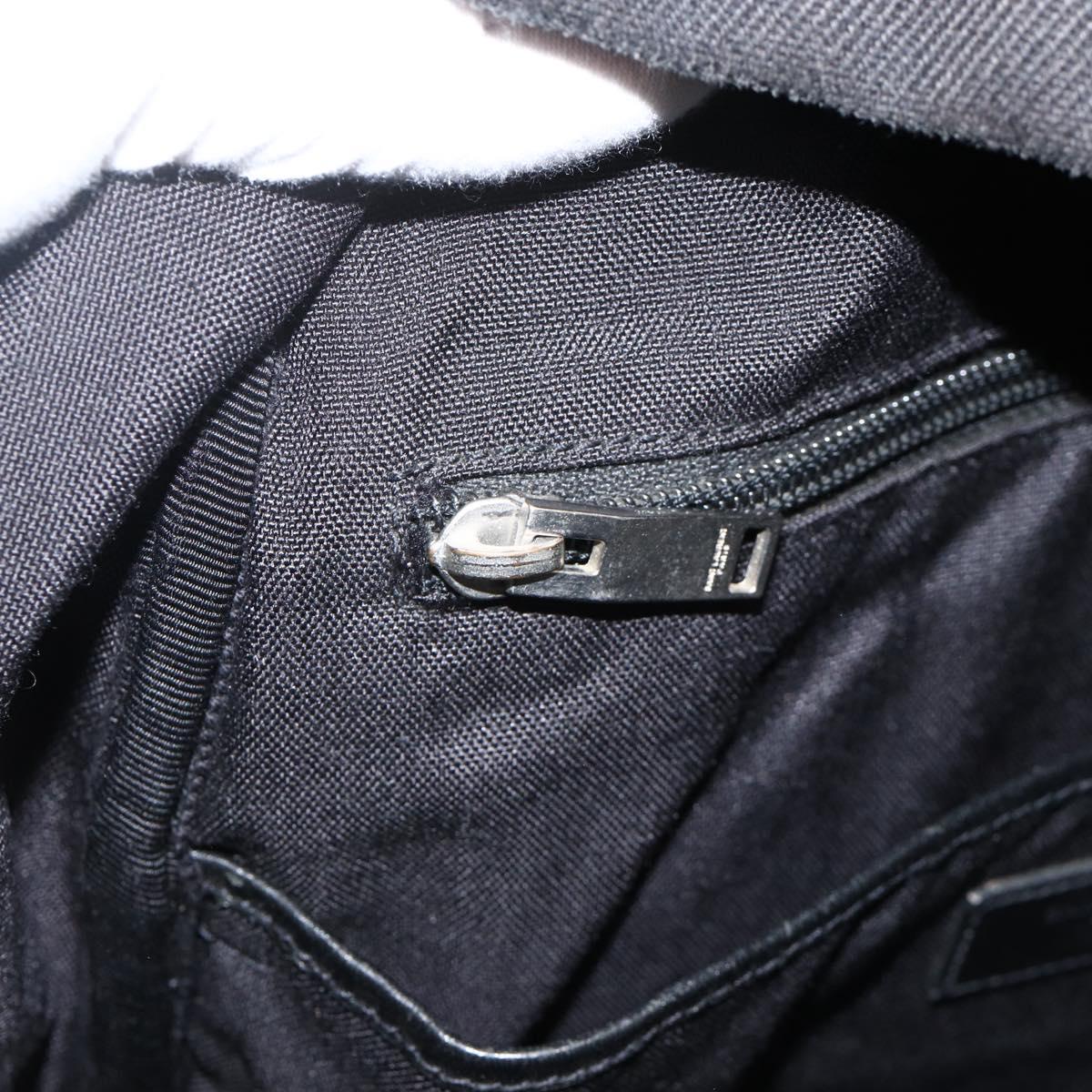 SAINT LAURENT Backpack Canvas Black Silver Auth bs34220