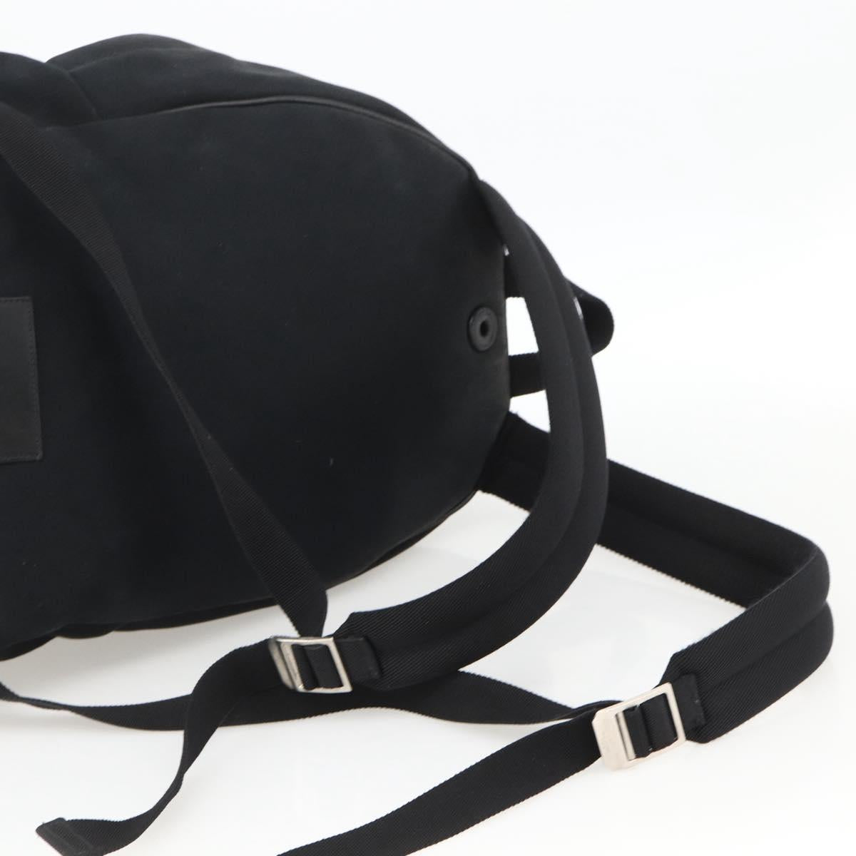 SAINT LAURENT Backpack Canvas Black Silver Auth bs34220