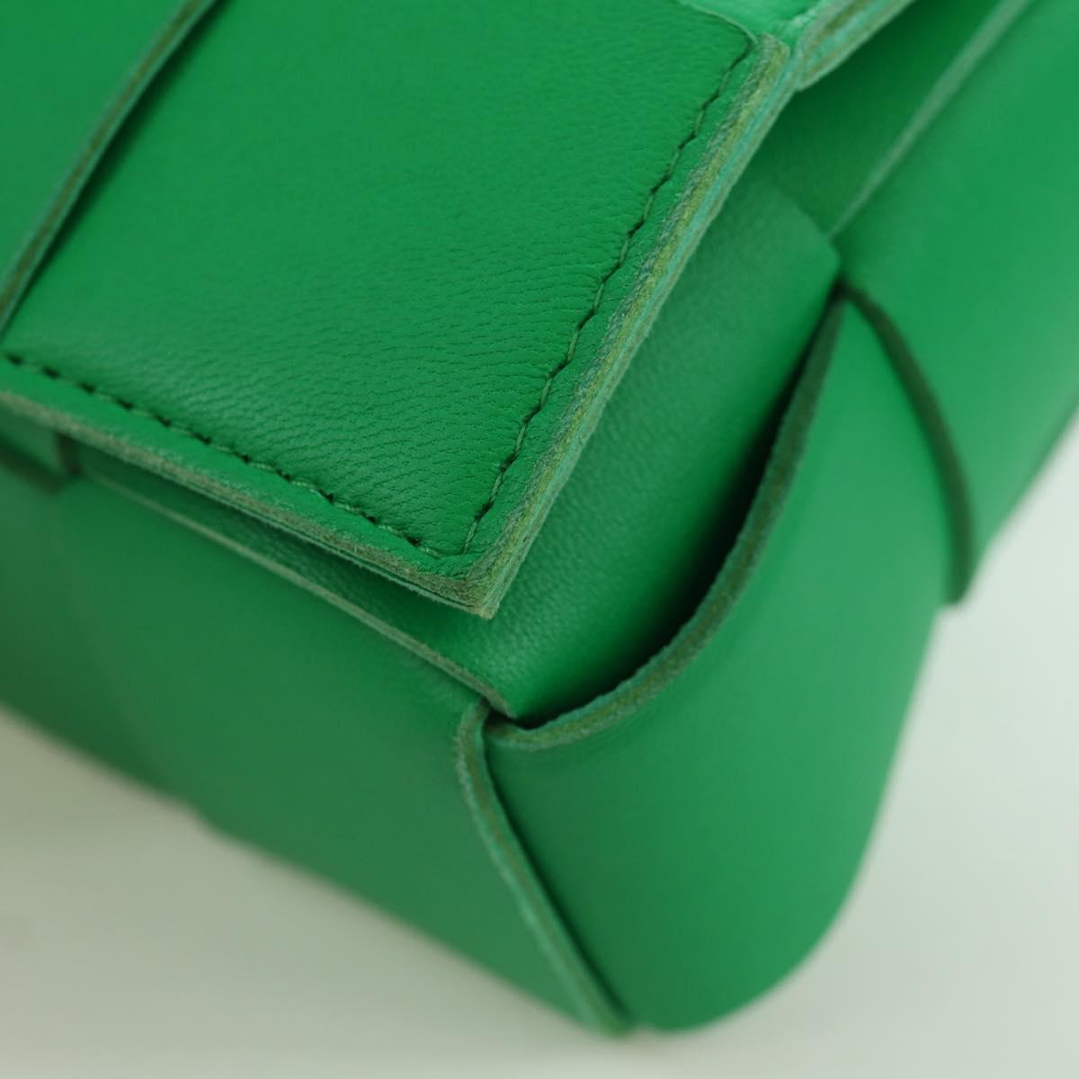 BOTTEGA VENETA INTRECCIATO Shoulder Bag Leather Green Auth bs34221A