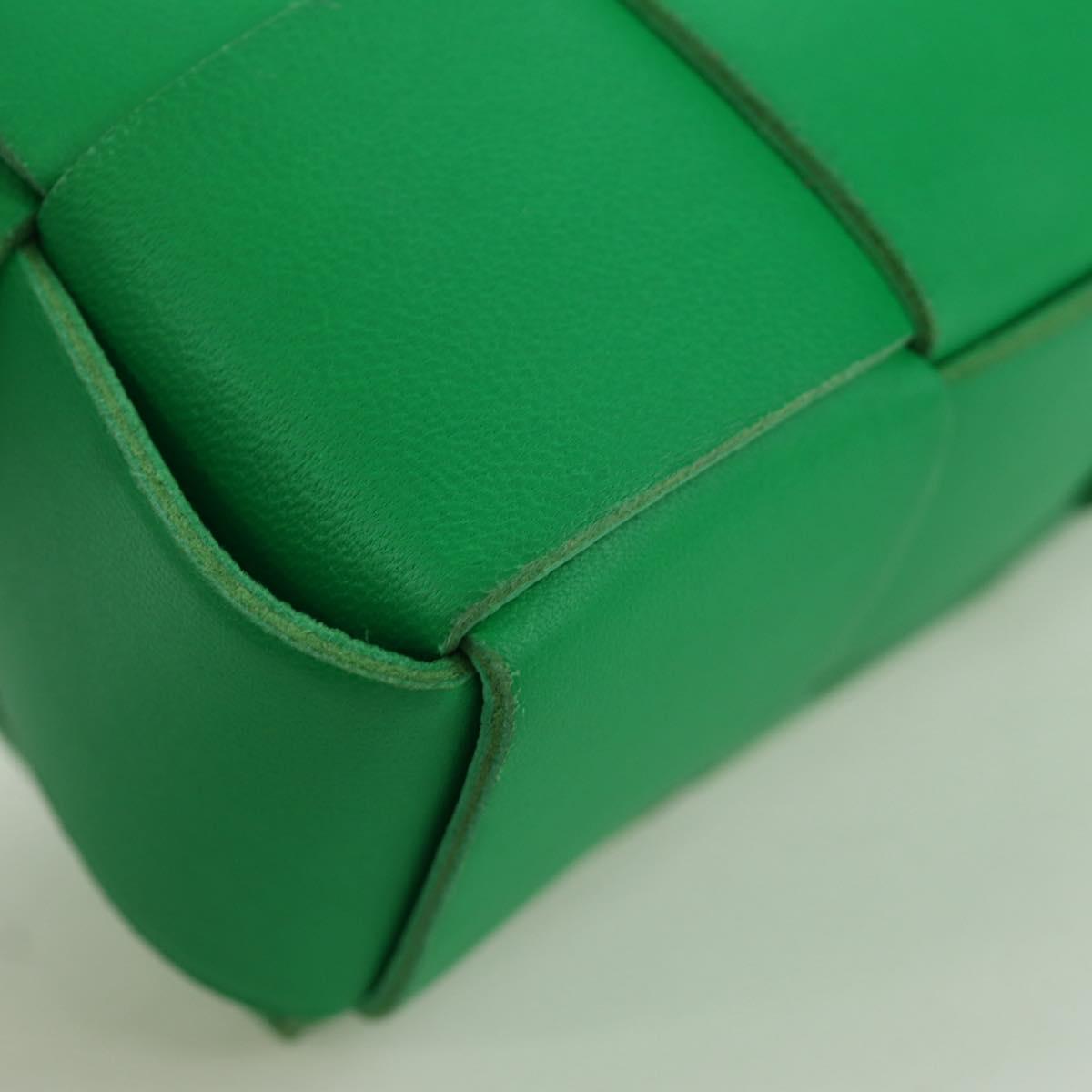 BOTTEGA VENETA INTRECCIATO Shoulder Bag Leather Green Auth bs34221A