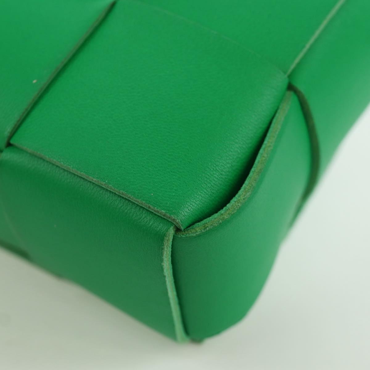 BOTTEGA VENETA INTRECCIATO Shoulder Bag Leather Green Auth bs34221A