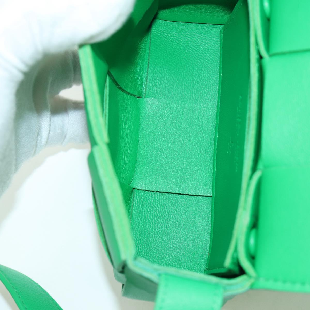 BOTTEGA VENETA INTRECCIATO Shoulder Bag Leather Green Auth bs34221A