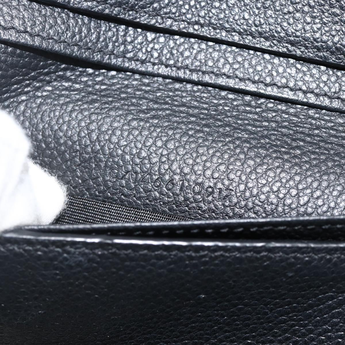 SAINT LAURENT Bifold Wallet Leather Black Silver Auth bs34223