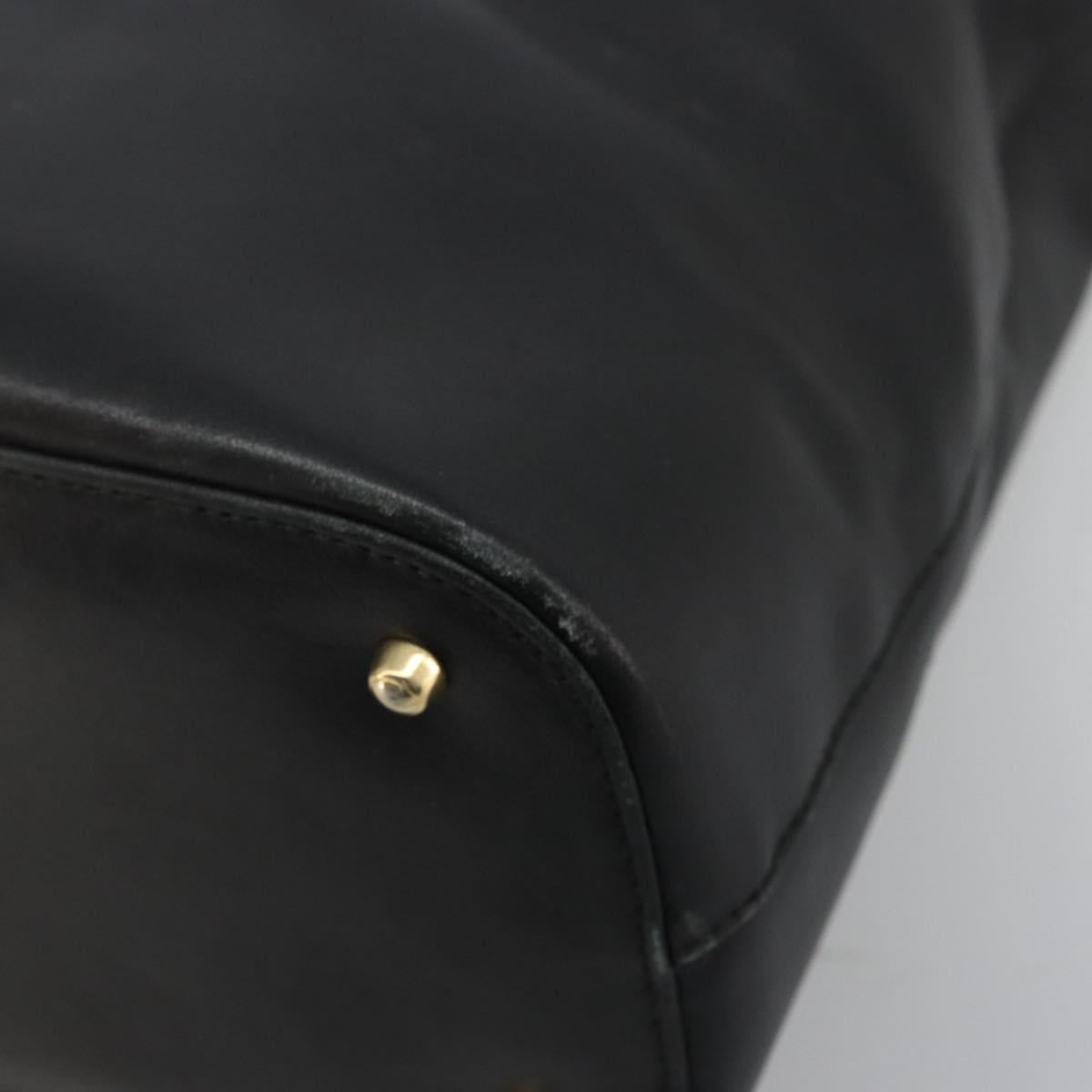 GUCCI Shoulder Bag Leather Black Gold 001 1998 1805 Auth bs34225