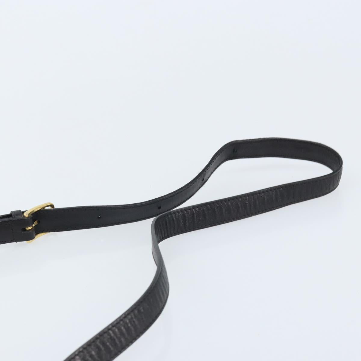 CELINE Shoulder Bag Leather Black Gold Auth bs34227A