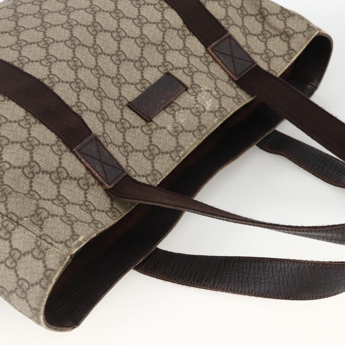 GUCCI GG Supreme Tote Bag PVC Beige 141624 Auth bs34230