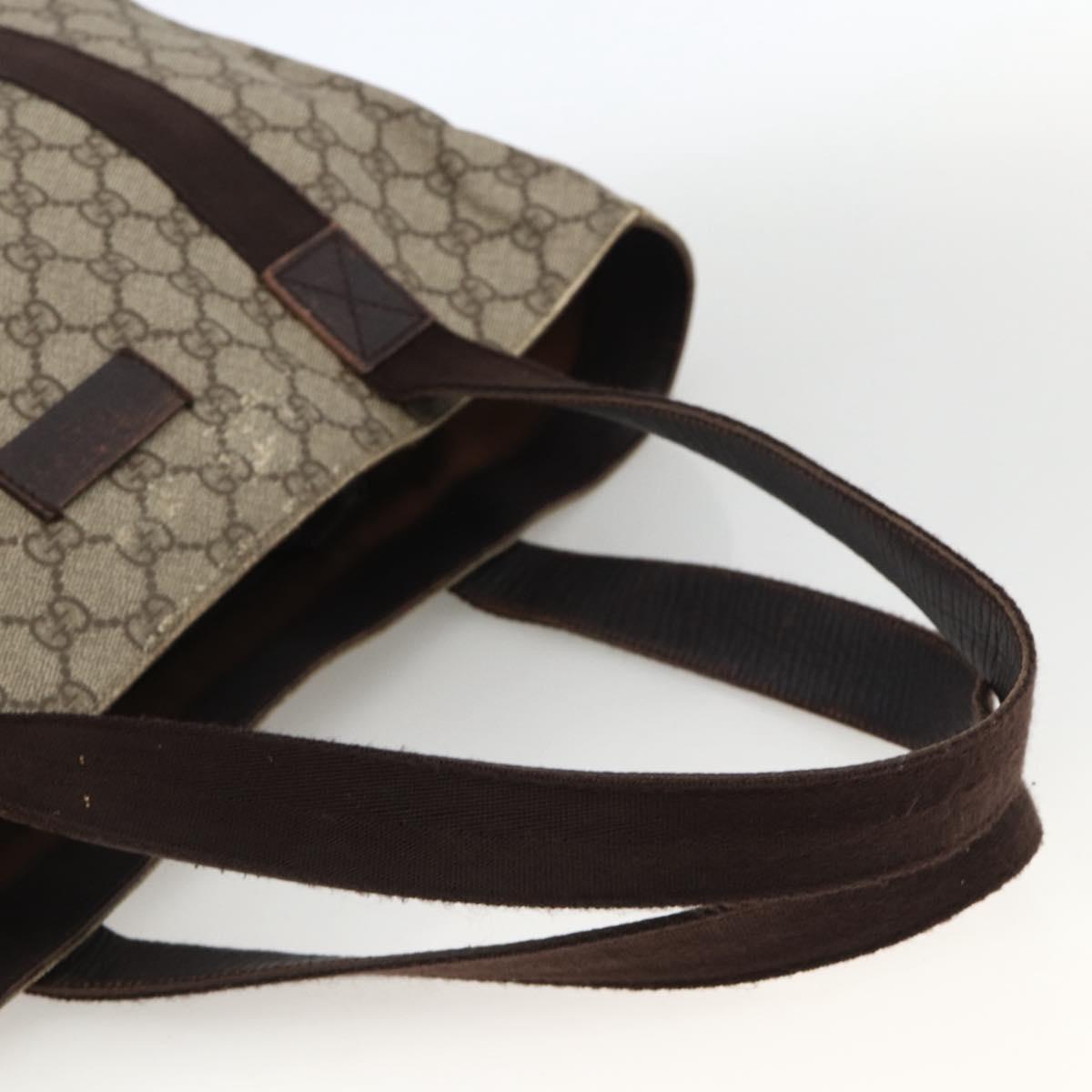GUCCI GG Supreme Tote Bag PVC Beige 141624 Auth bs34230