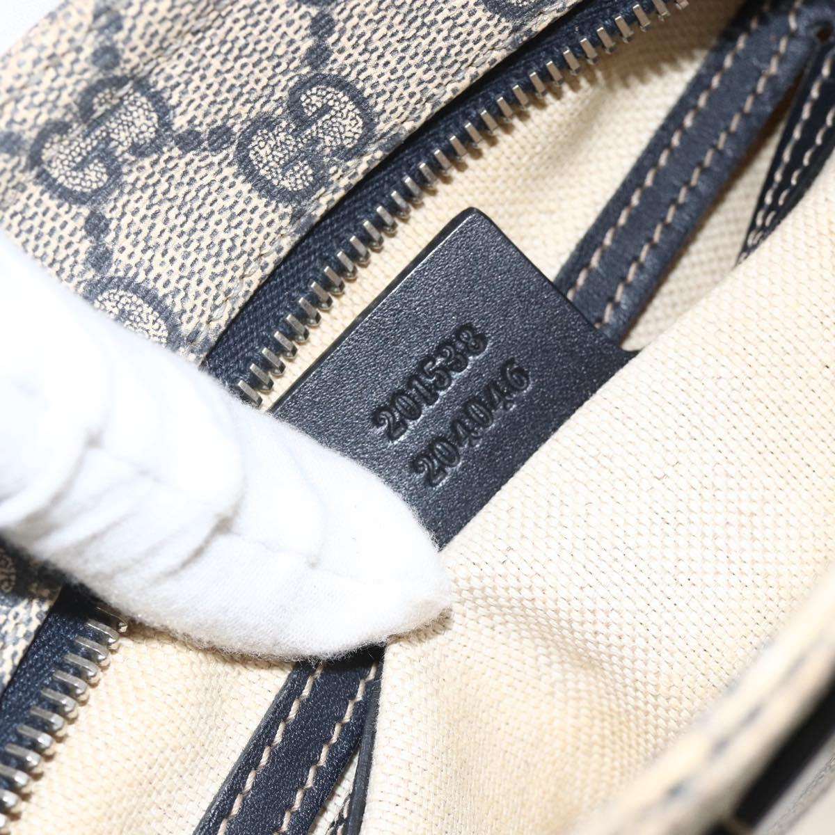GUCCI GG Supreme Shoulder Bag PVC Navy Silver 201538 Auth bs34231
