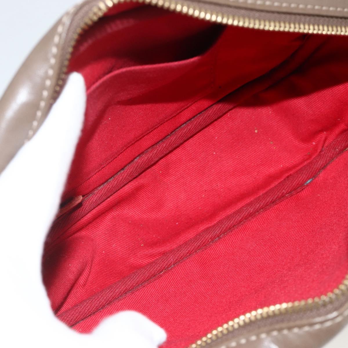 Chloe Clutch Bag Leather Brown Gold Auth bs34233
