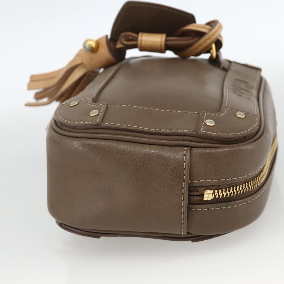 Chloe Clutch Bag Leather Brown Gold Auth bs34233