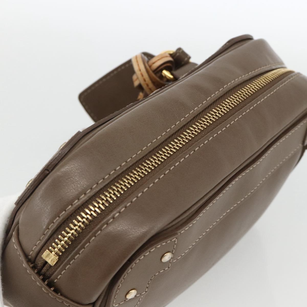 Chloe Clutch Bag Leather Brown Gold Auth bs34233