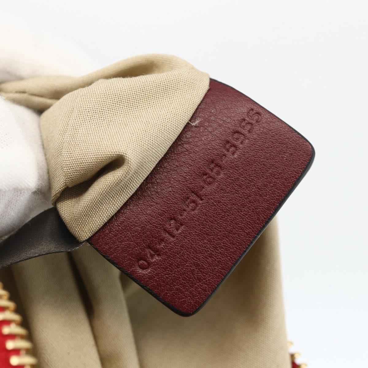 Chloe Clutch Bag Leather Bordeaux Gold Auth bs34240A