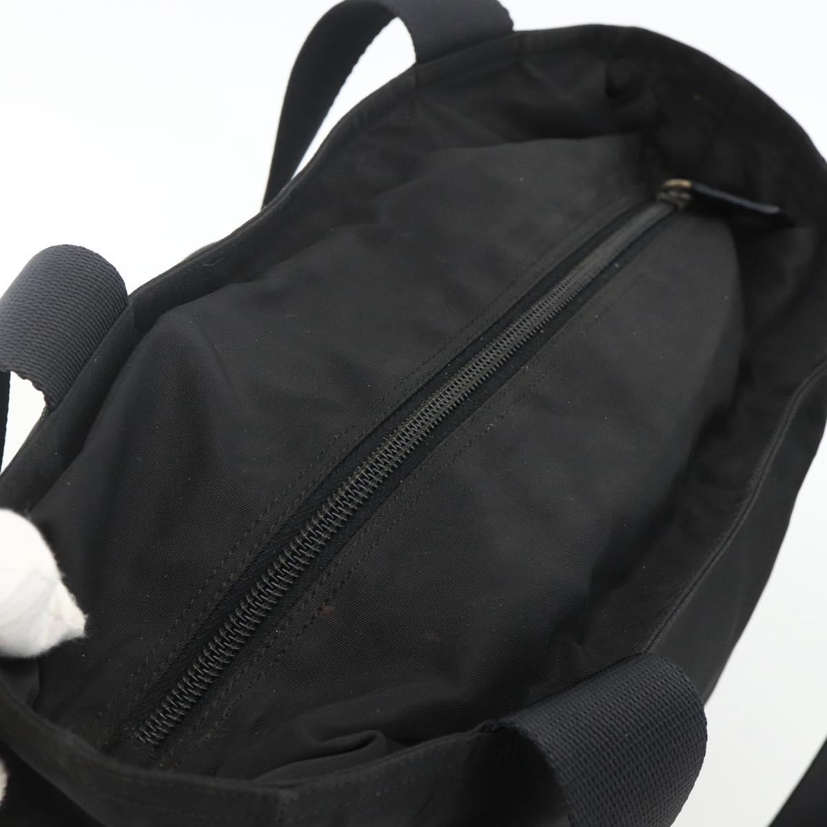 PRADA Tote Bag Nylon Black Silver Auth bs34250