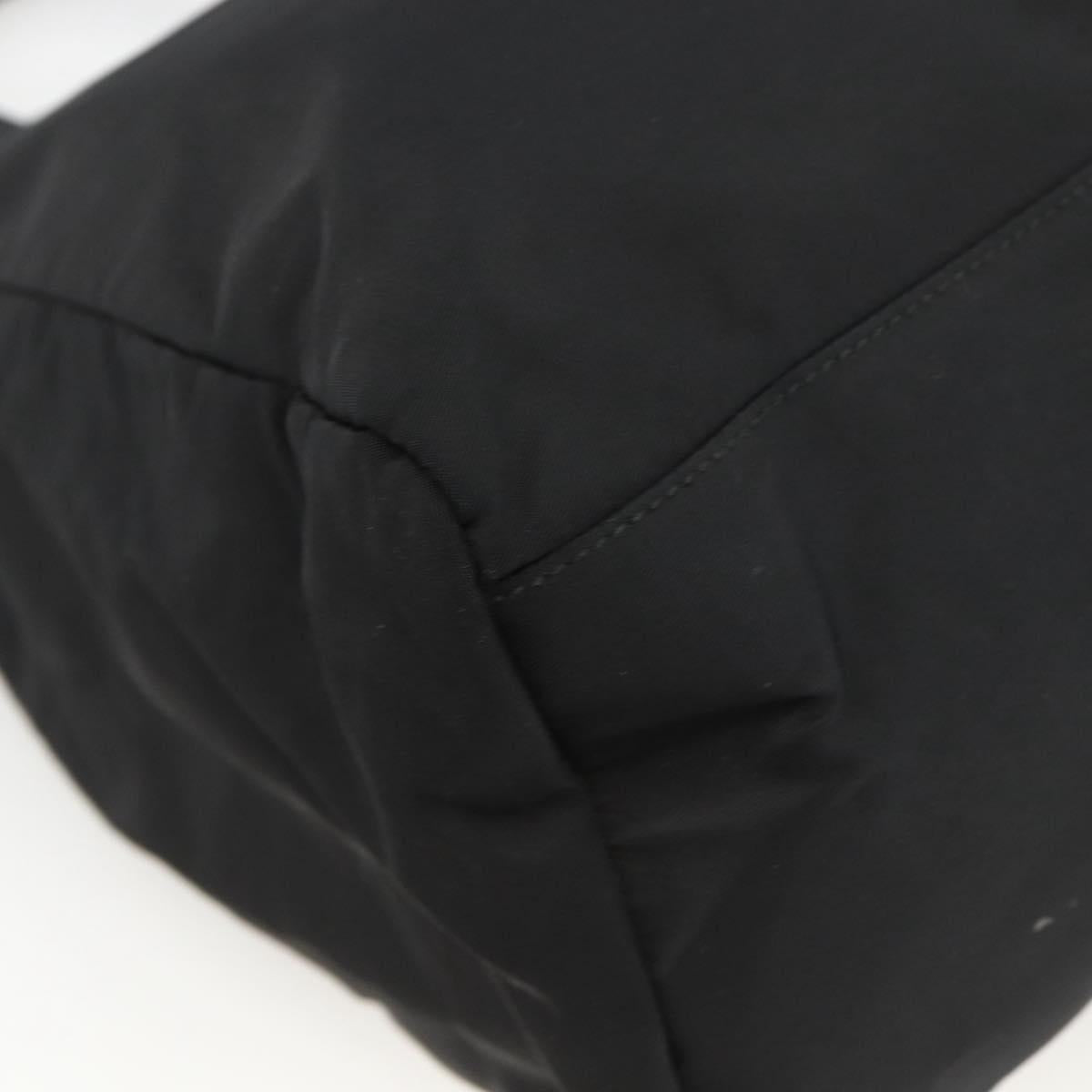 PRADA Hand Bag Nylon Black Silver Auth bs34251