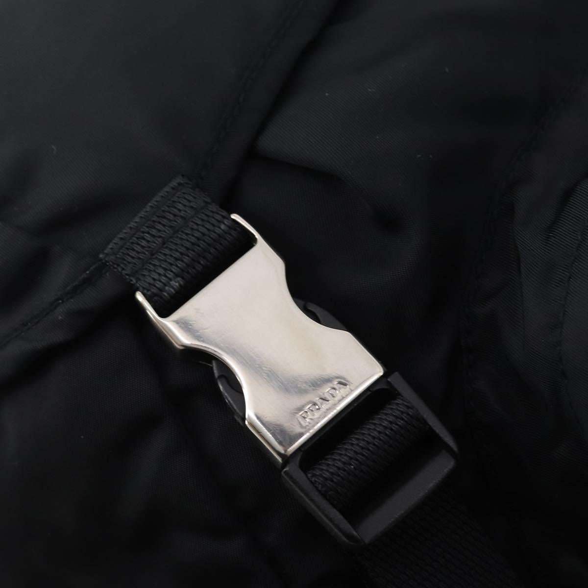 PRADA Backpack Nylon Black Silver Auth bs34260