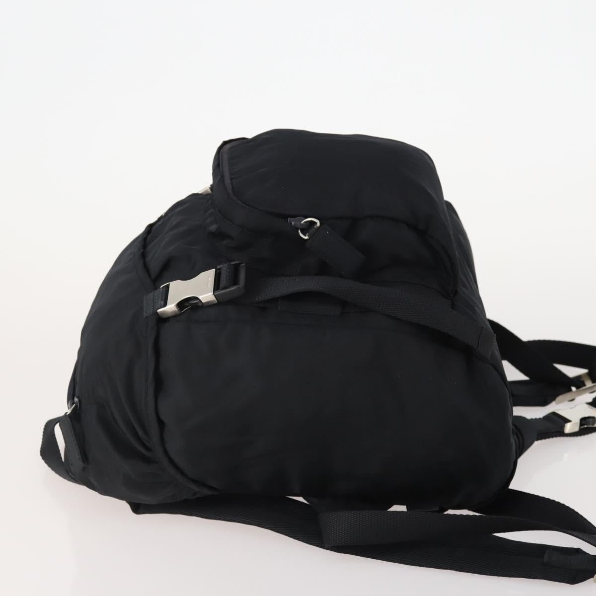 PRADA Backpack Nylon Black Silver Auth bs34260