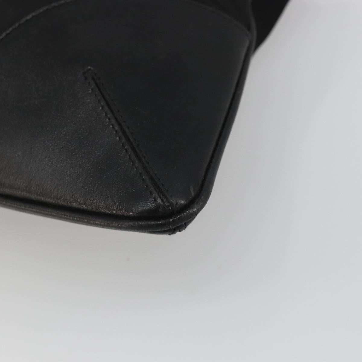 PRADA Hand Bag Nylon Black Silver Auth bs34261