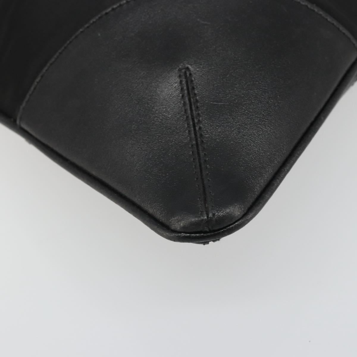 PRADA Hand Bag Nylon Black Silver Auth bs34261