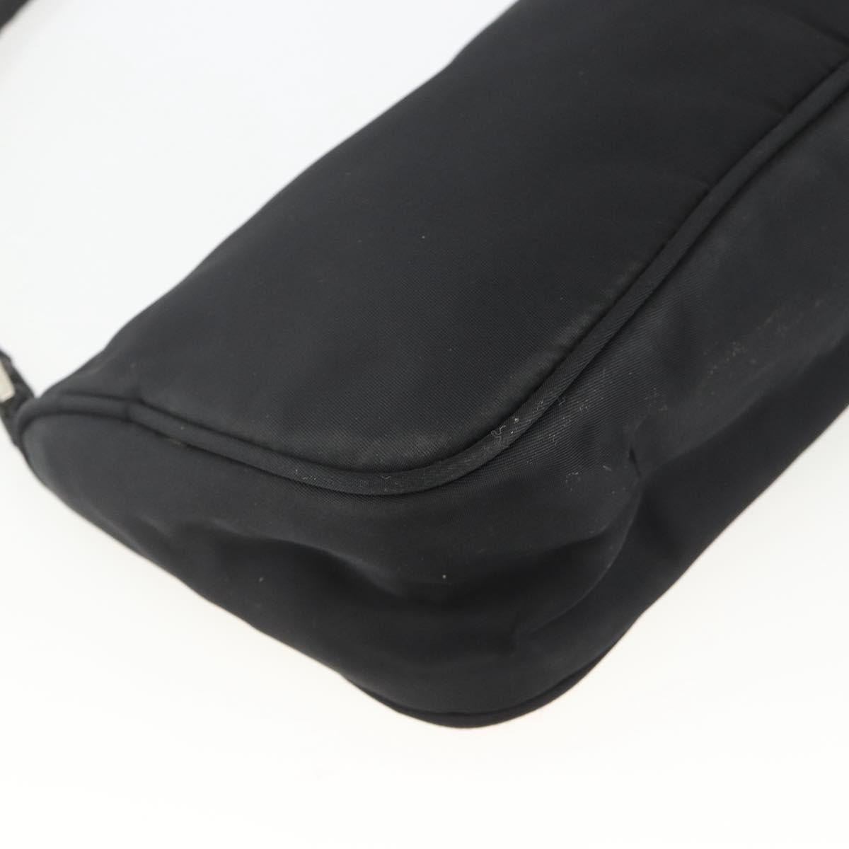 PRADA Accessory Pouch Nylon Black Silver Auth bs34268