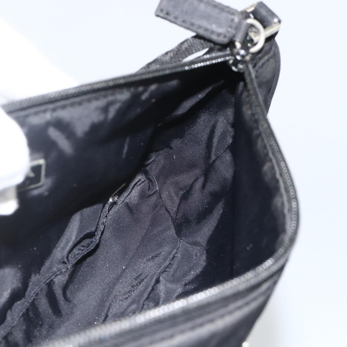 PRADA Accessory Pouch Nylon Black Silver Auth bs34268