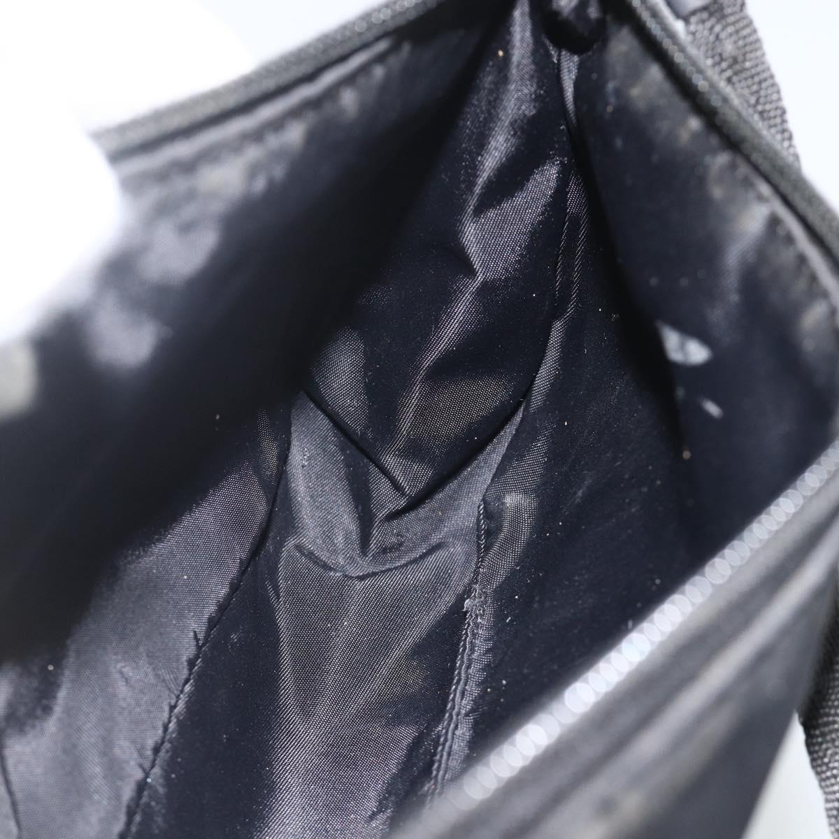 PRADA Accessory Pouch Nylon Black Silver Auth bs34268