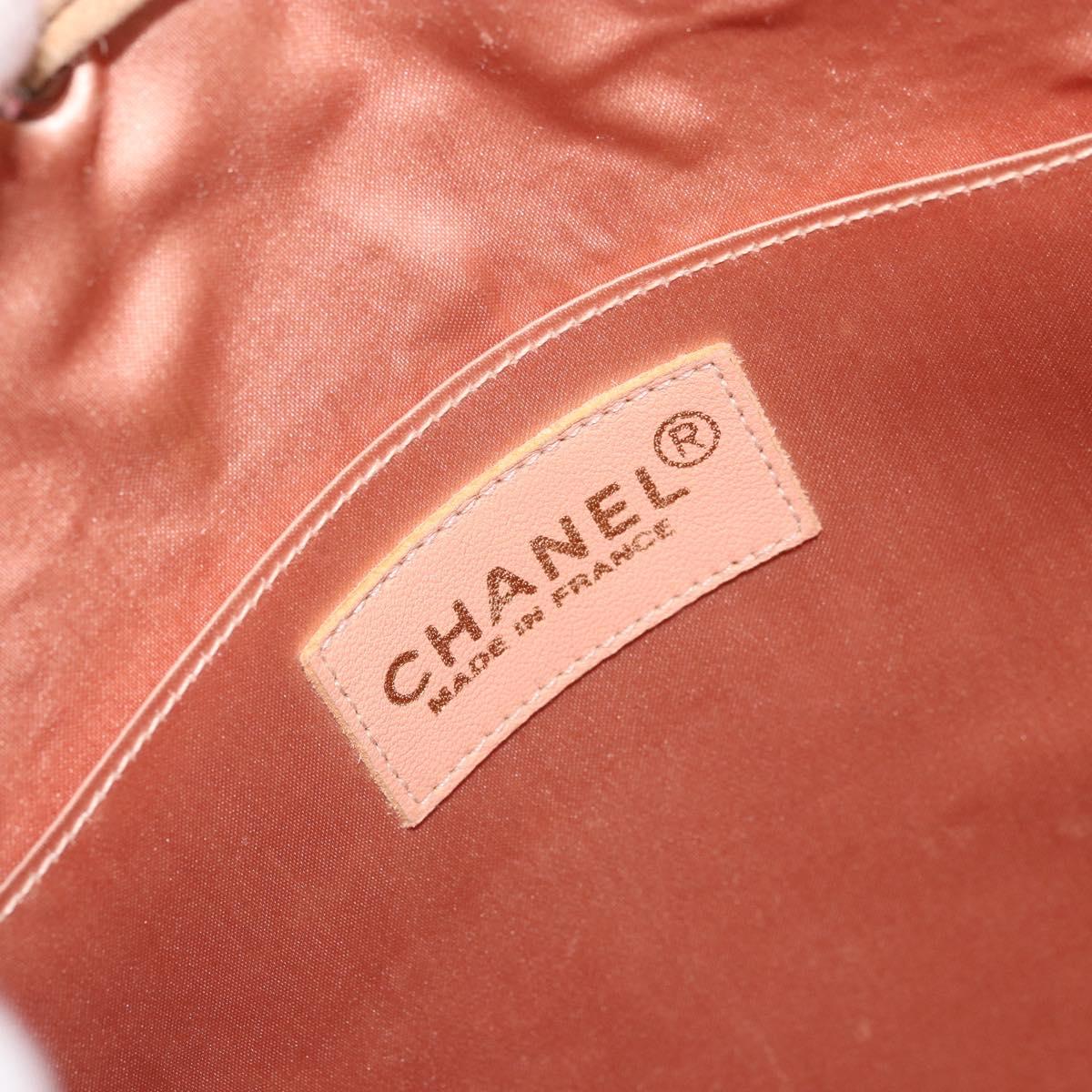 CHANEL Matelasse Purse Backpack Satin Pink Gold CC Auth bs34274