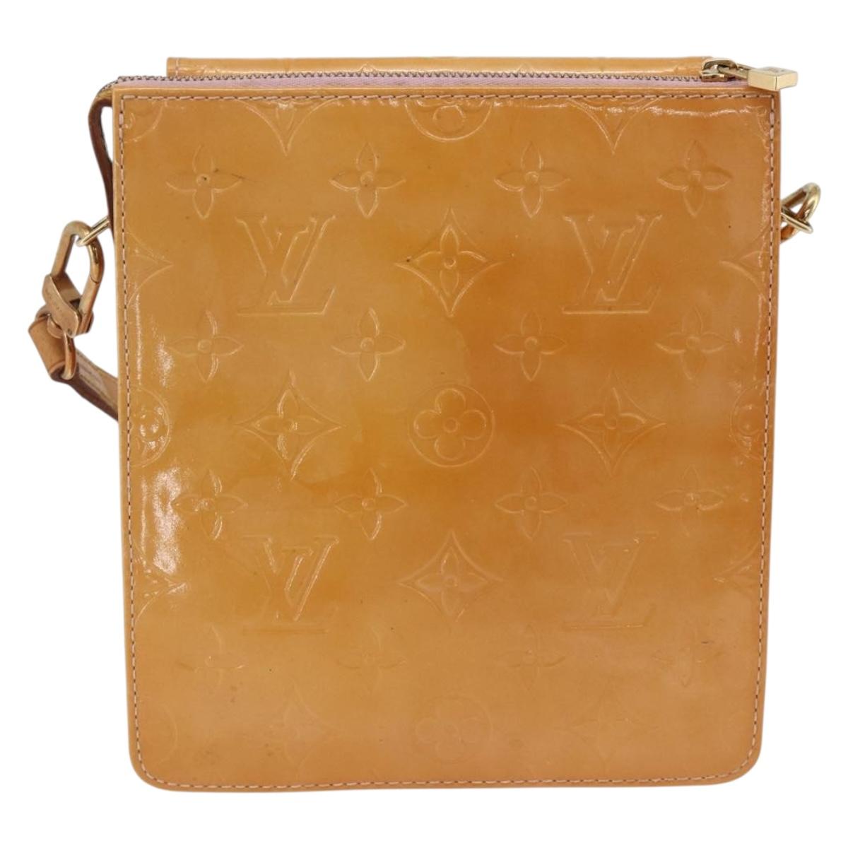 LOUIS VUITTON Monogram Vernis Motto Pouch Marshmallow Pink M91312 Auth bs34298