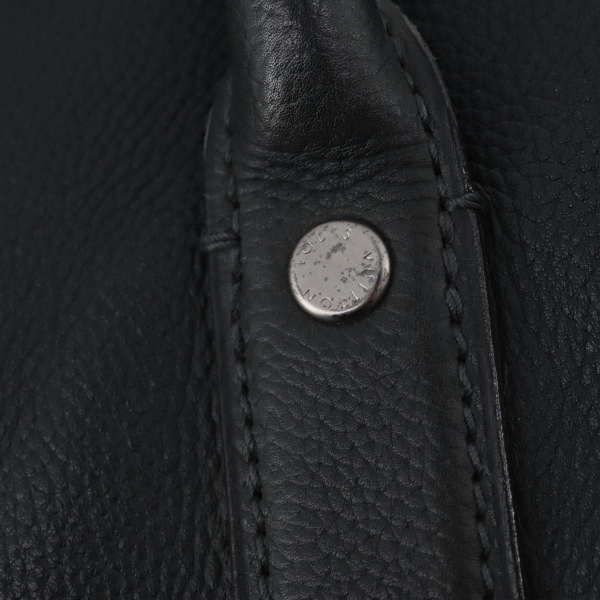 LOUIS VUITTON Boston Bag Taurillon ClemenceLeather 2way Black LV Auth bs34310
