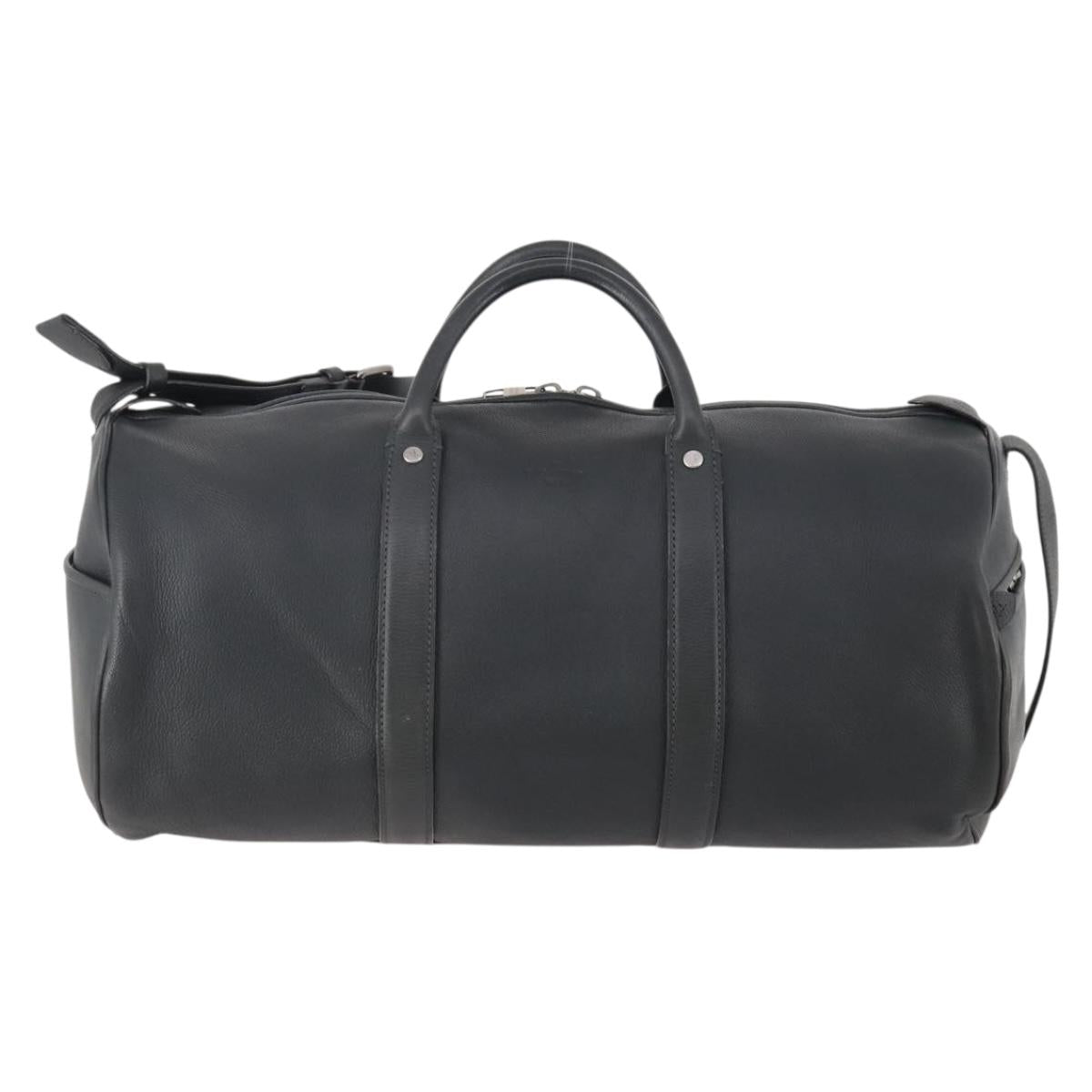 LOUIS VUITTON Boston Bag Taurillon ClemenceLeather 2way Black LV Auth bs34310