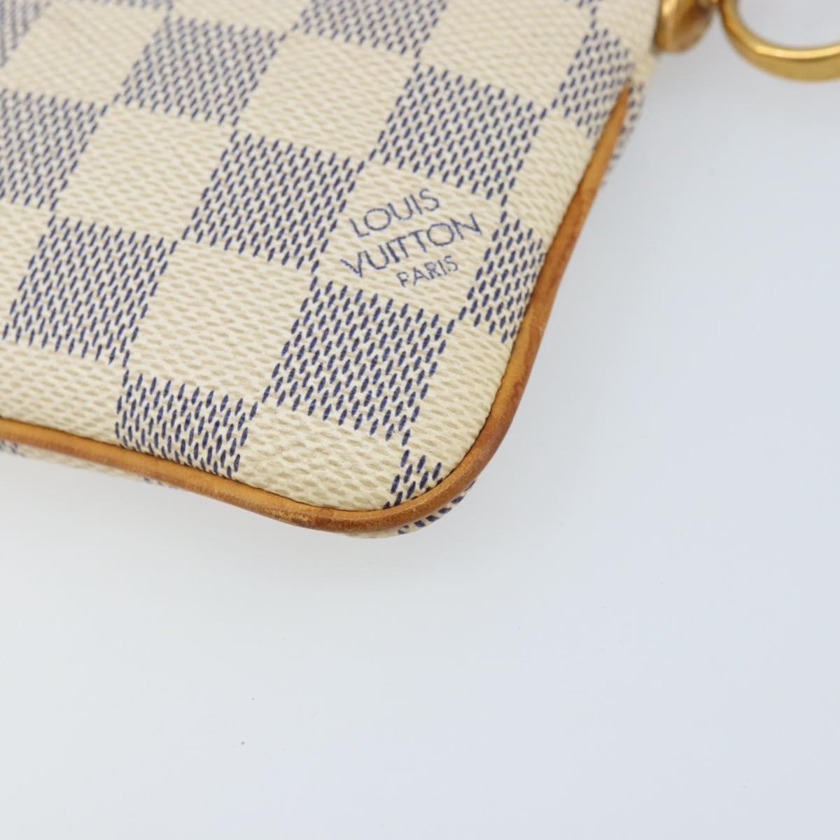 LOUIS VUITTON Damier Azur Pochette Mira MM Accessory Pouch N60027 Auth bs34317A