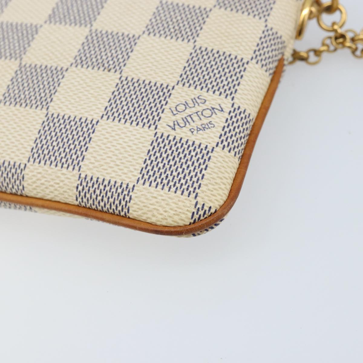 LOUIS VUITTON Damier Azur Pochette Mira MM Accessory Pouch N60027 Auth bs34317A