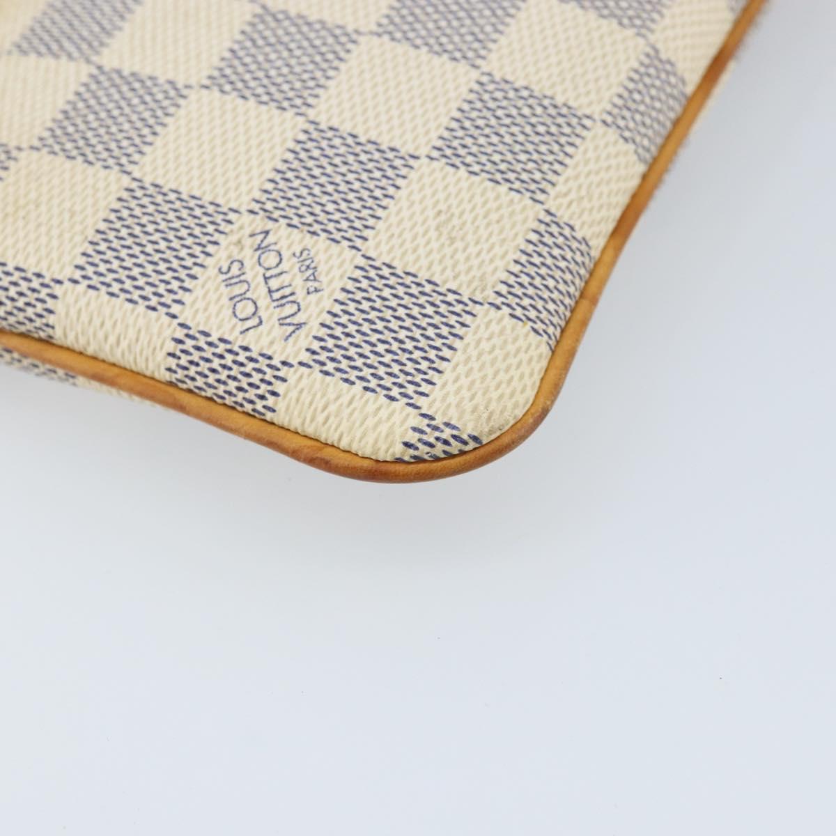 LOUIS VUITTON Damier Azur Pochette Mira MM Accessory Pouch N60027 Auth bs34317A