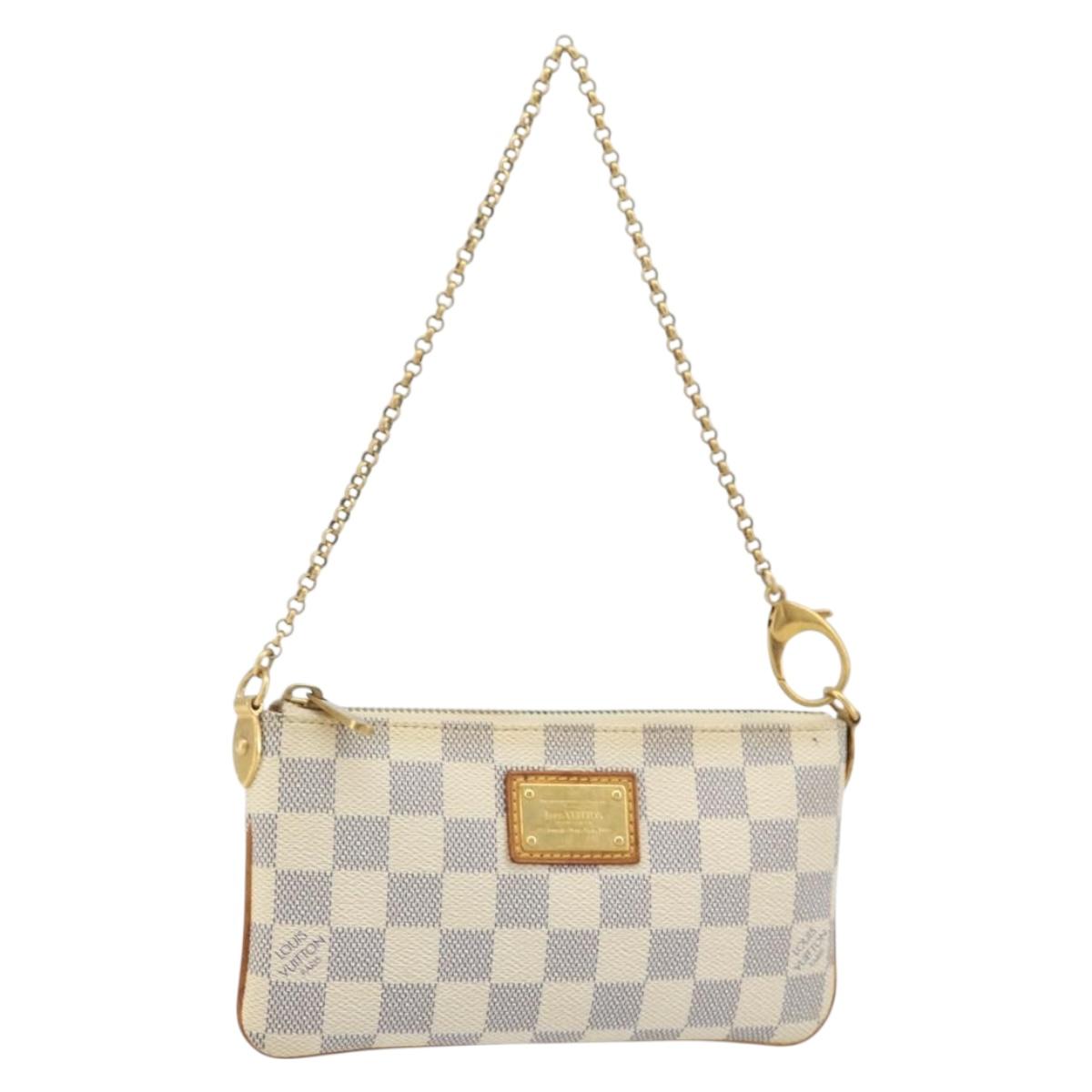 LOUIS VUITTON Damier Azur Pochette Mira MM Accessory Pouch N60027 Auth bs34317A
