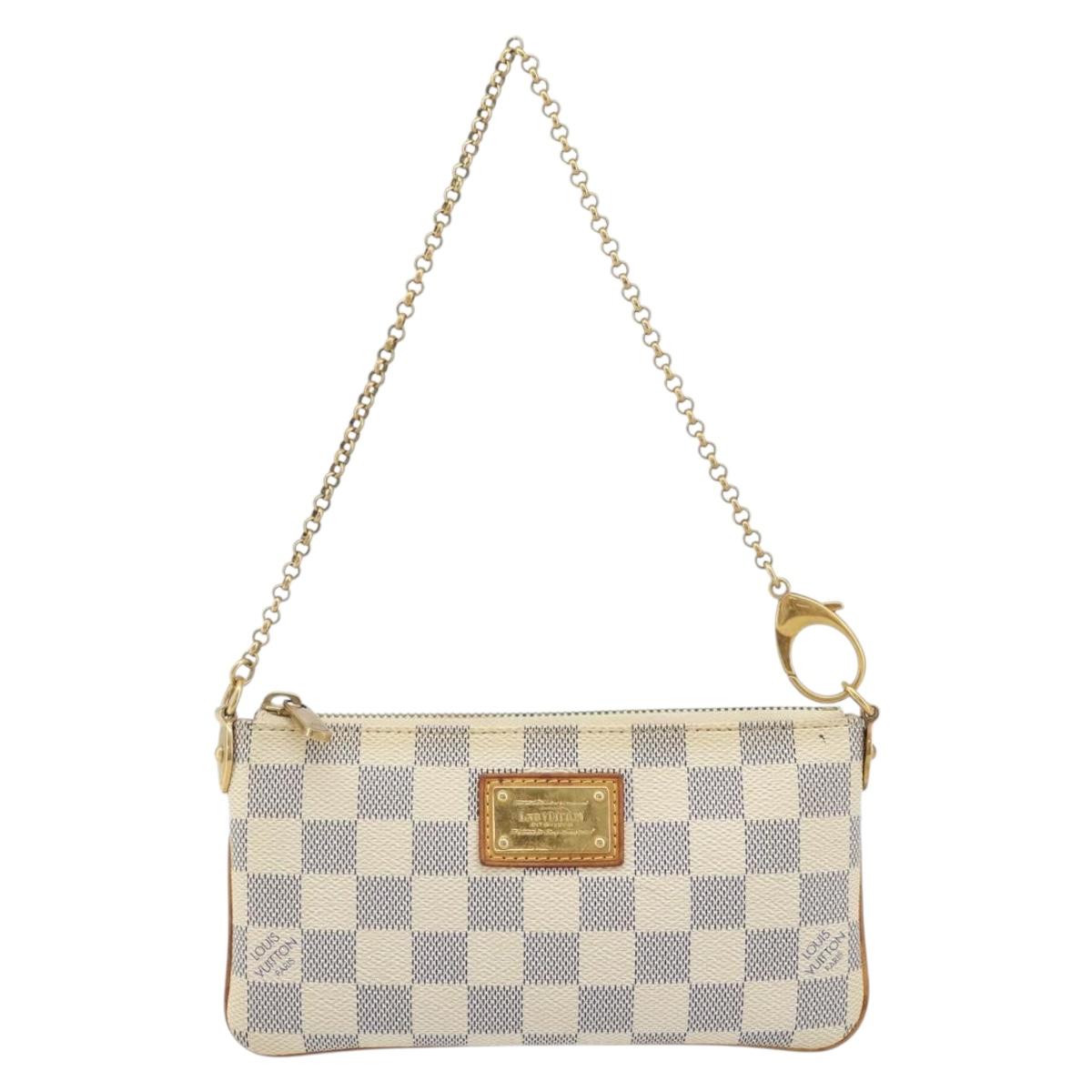 LOUIS VUITTON Damier Azur Pochette Mira MM Accessory Pouch N60027 Auth bs34317A