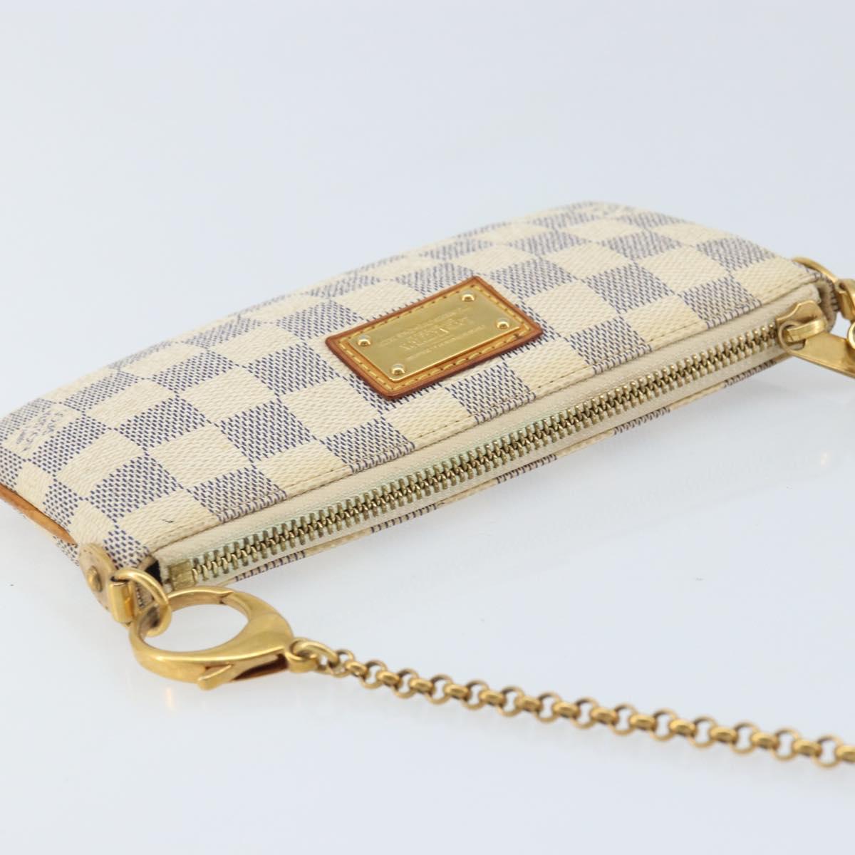 LOUIS VUITTON Damier Azur Pochette Mira MM Accessory Pouch N60027 Auth bs34317A