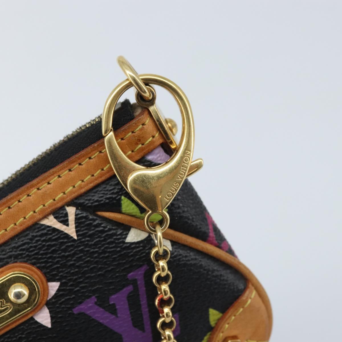 LOUIS VUITTON Multicolor Pochette Mira PM Pouch Black M60099 LV Auth bs34318A