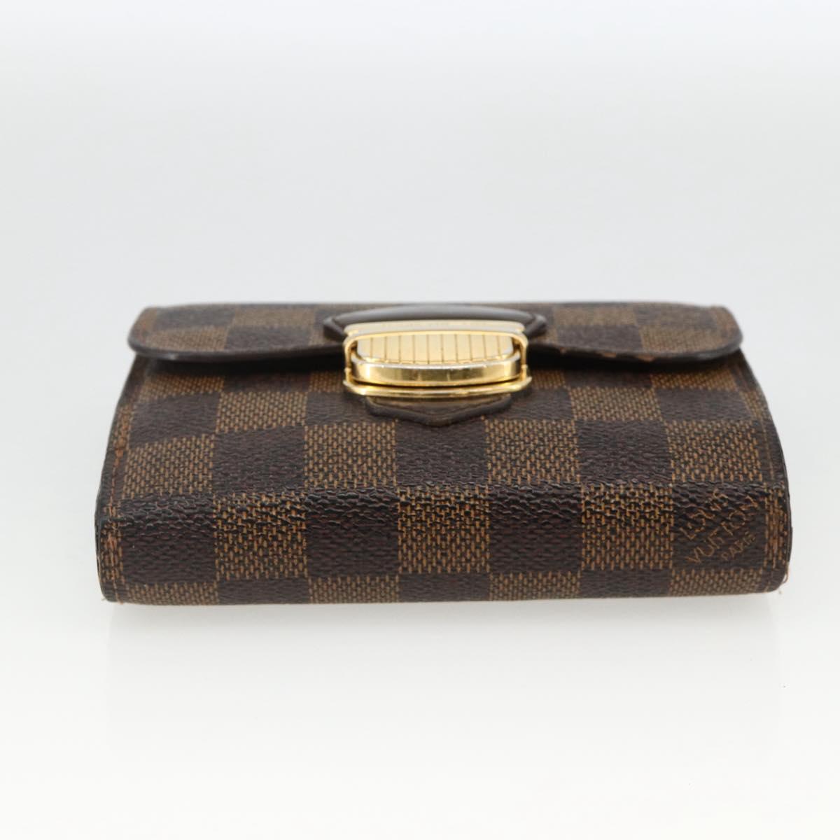 LOUIS VUITTON Damier Ebene Portefeuille Joy Bifold Wallet N60034 LV Auth bs34321
