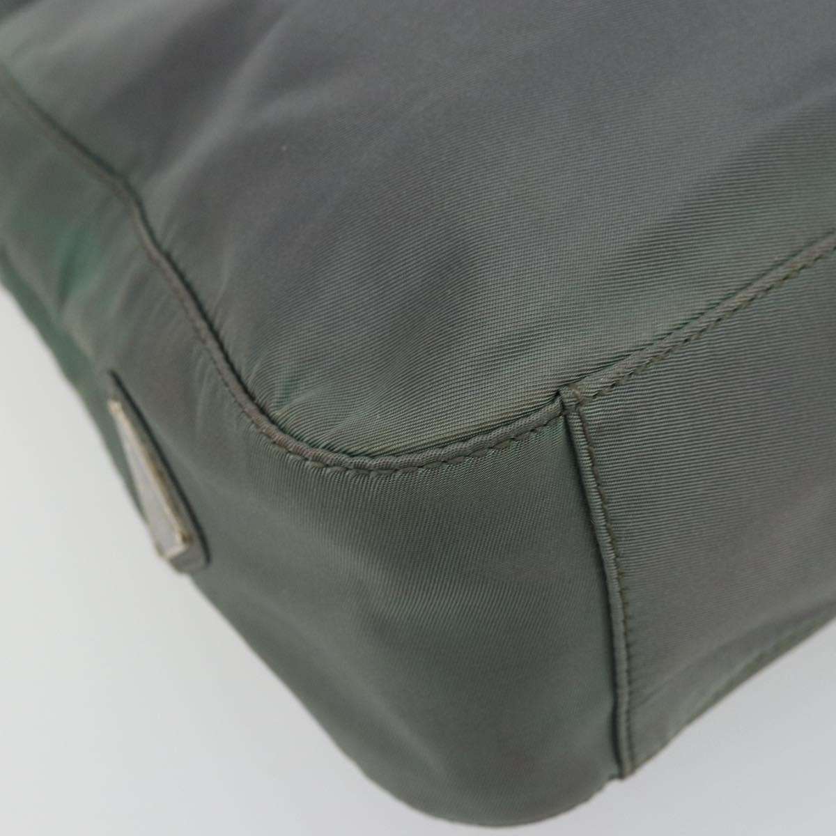 PRADA Shoulder Bag Nylon Green Silver Auth bs34327
