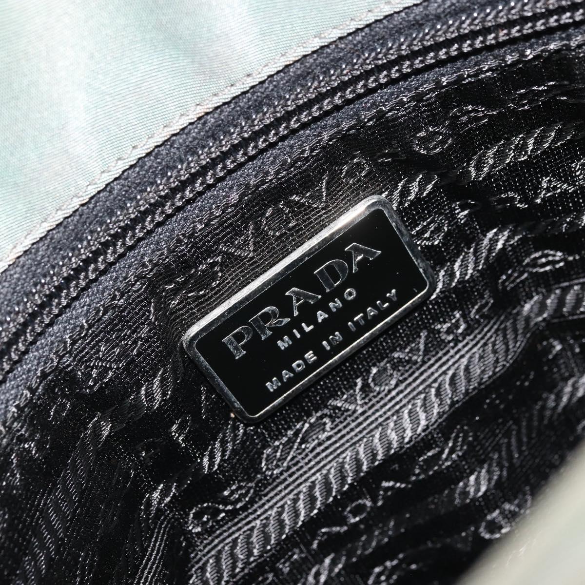 PRADA Shoulder Bag Nylon Green Silver Auth bs34327