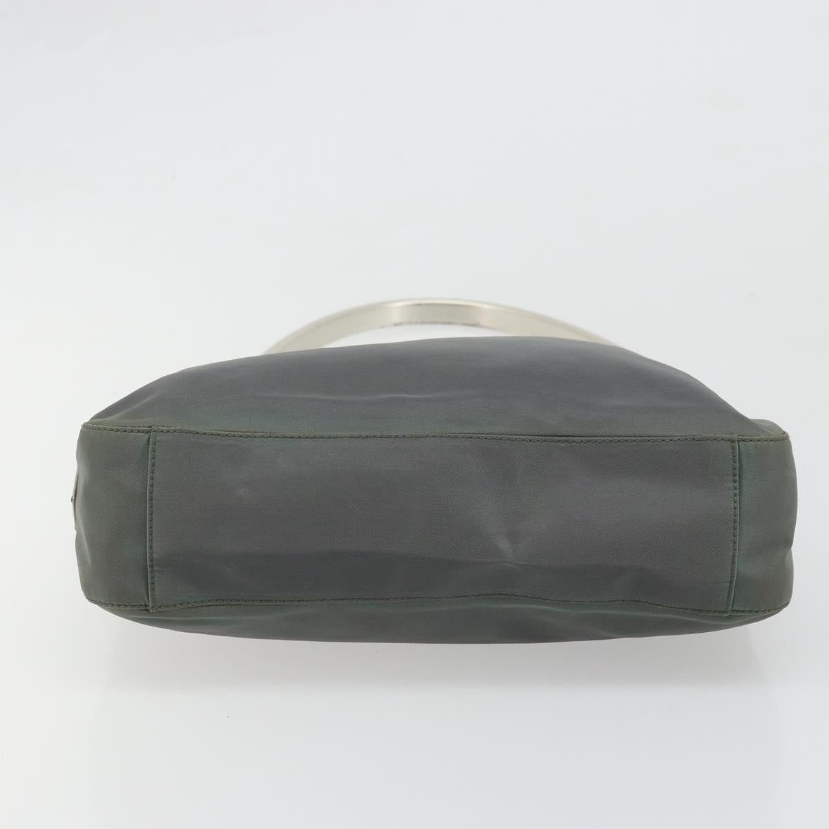 PRADA Shoulder Bag Nylon Green Silver Auth bs34327