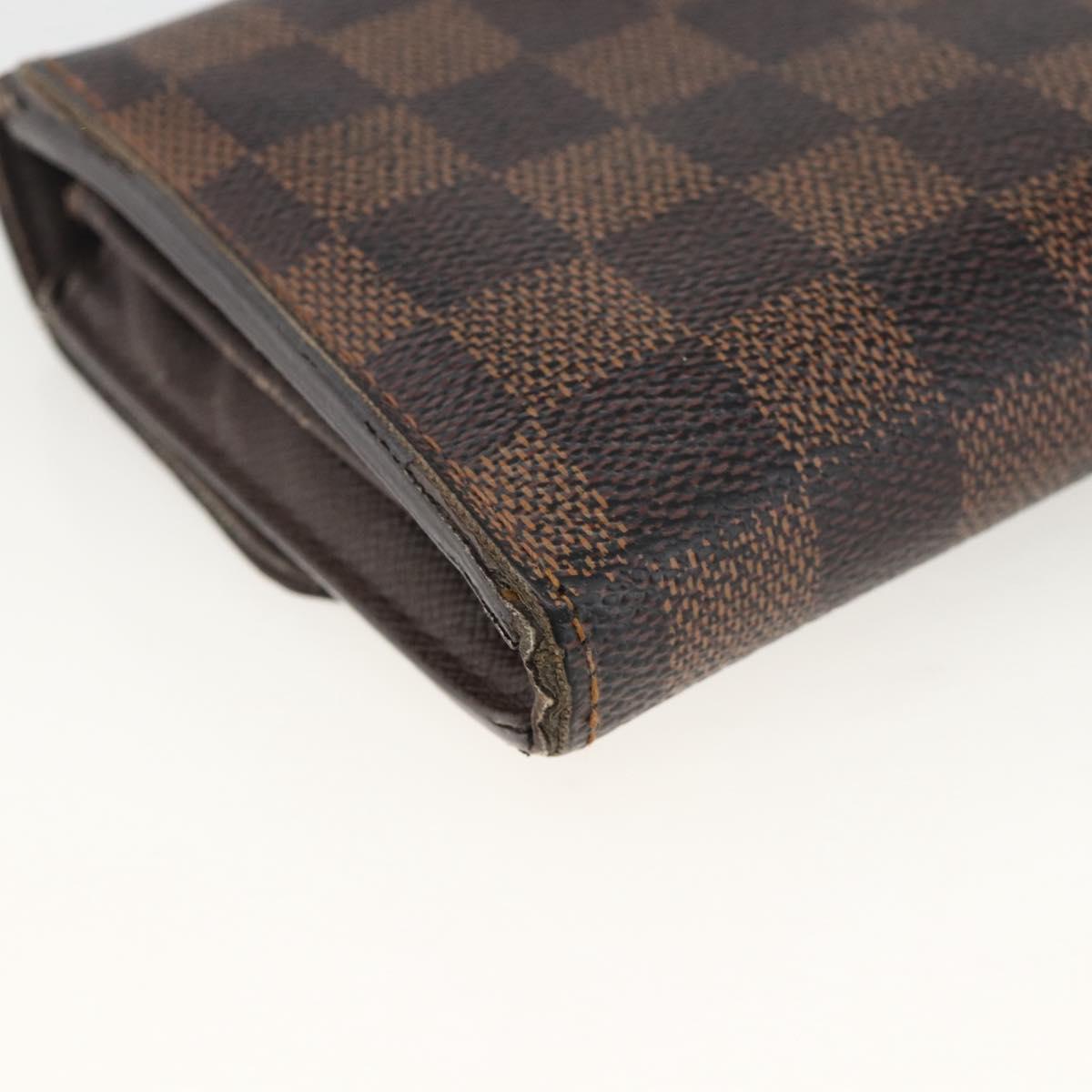 LOUIS VUITTON Damier Ebene Portefeuille Sistina Long Wallet N61747 Auth bs34333