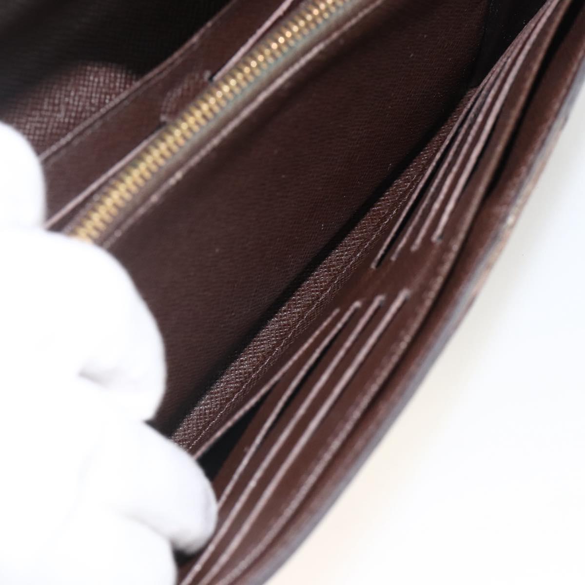 LOUIS VUITTON Damier Ebene Portefeuille Sistina Long Wallet N61747 Auth bs34333