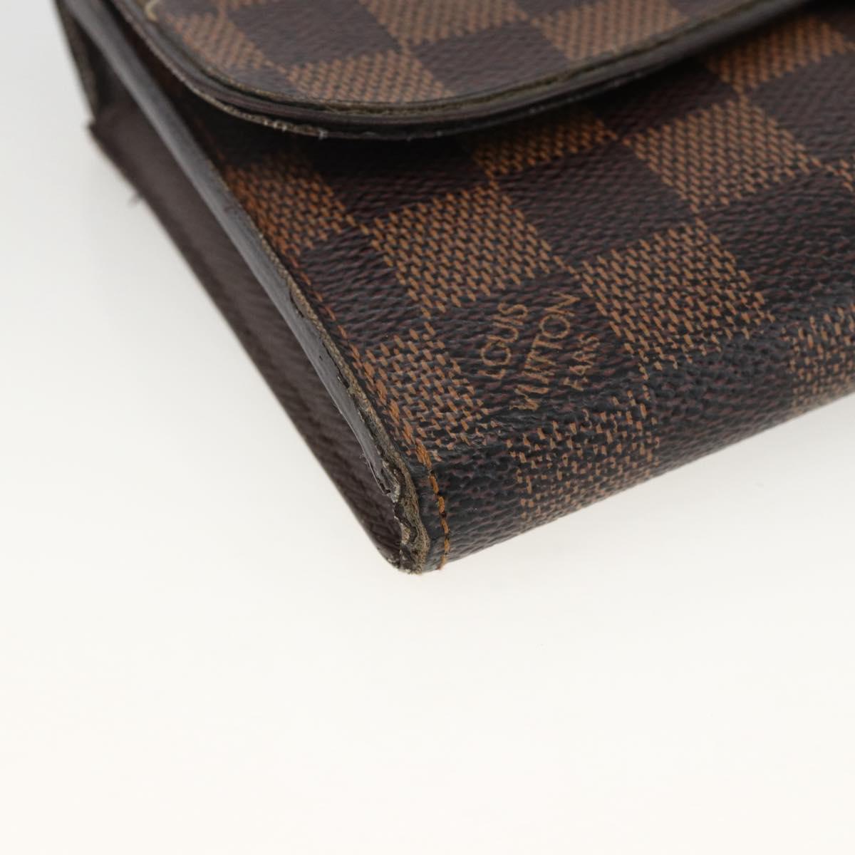 LOUIS VUITTON Damier Ebene Portefeuille Sistina Long Wallet N61747 Auth bs34333