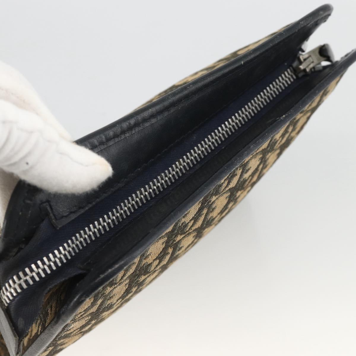 Christian Dior Trotter Canvas Pouch Navy Silver Auth bs34339