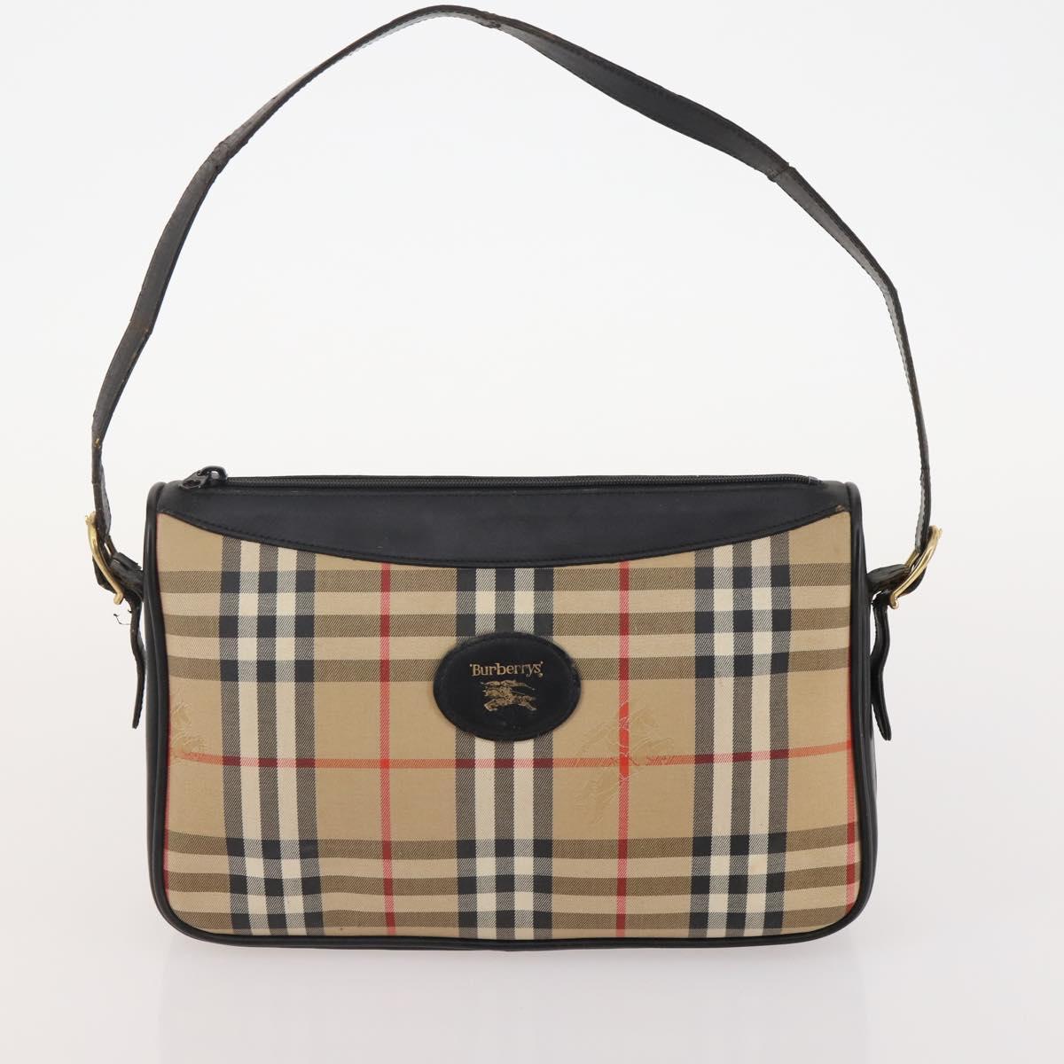 BURBERRY Nova Check Shoulder Bag Canvas Nylon 3 Set Beige White Auth bs34343