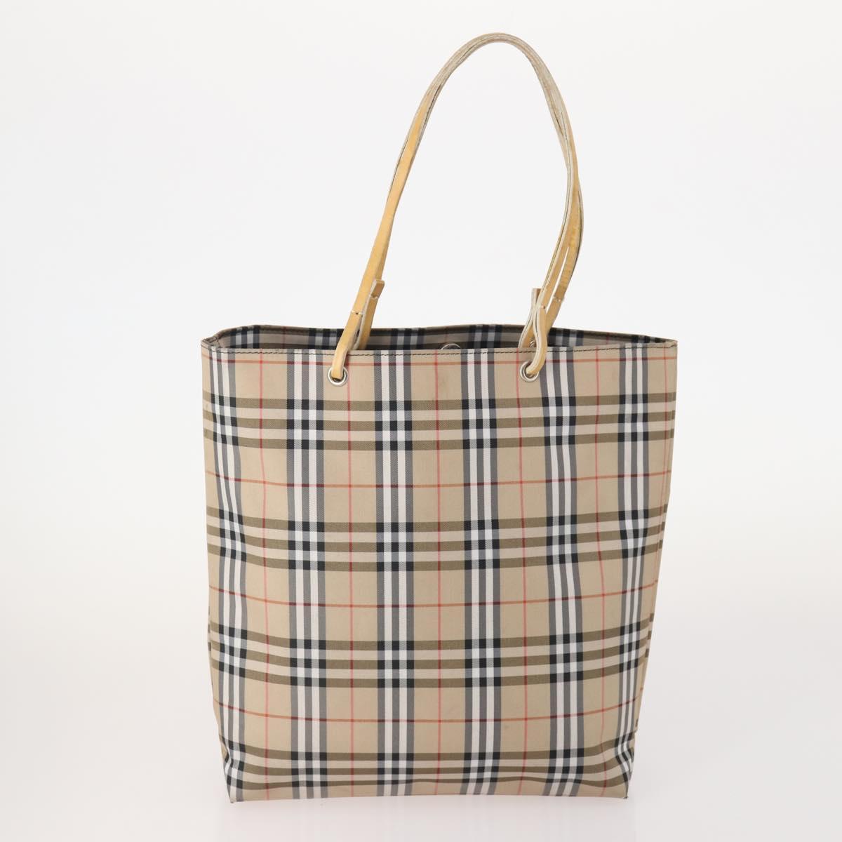 BURBERRY Nova Check Shoulder Bag Canvas Nylon 3 Set Beige White Auth bs34343