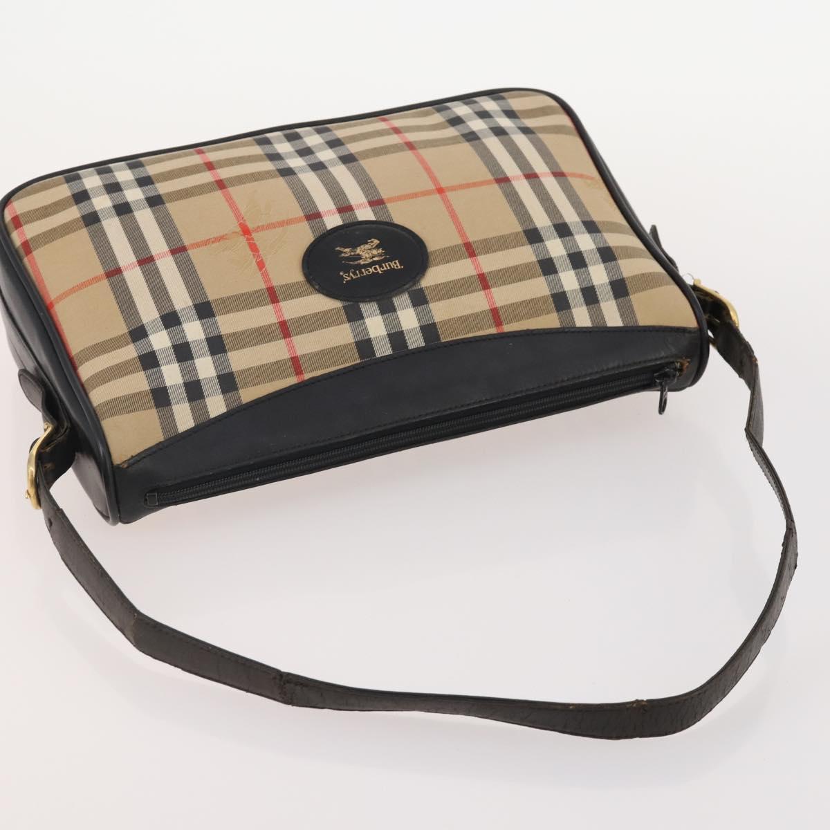 BURBERRY Nova Check Shoulder Bag Canvas Nylon 3 Set Beige White Auth bs34343