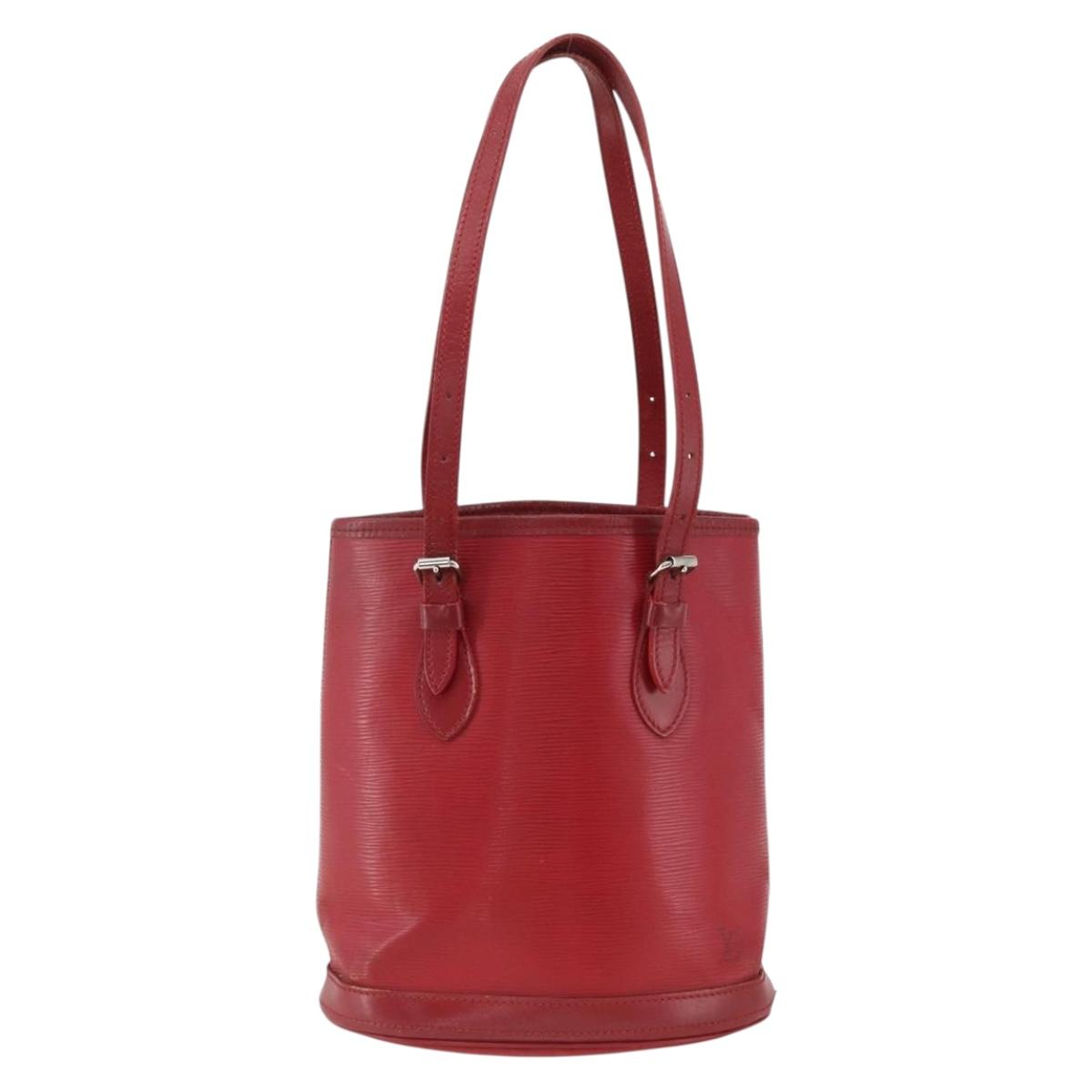LOUIS VUITTON Epi Bucket PM Shoulder Bag Red M5899E LV Auth bs34346