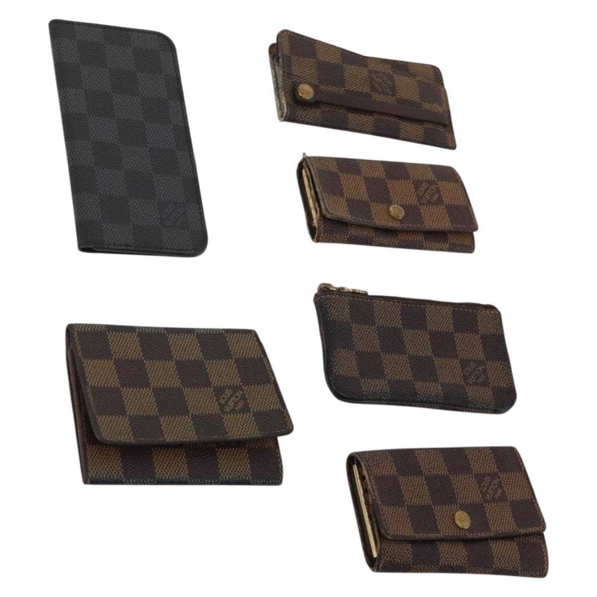 LOUIS VUITTON Damier Ebene Key Case 6 Set LV Auth bs34352