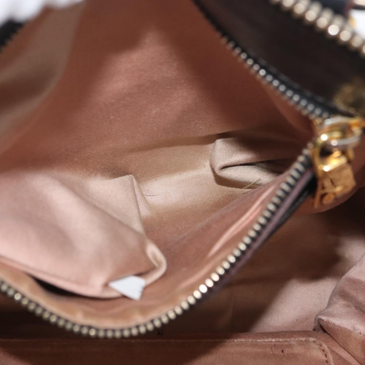Miu Miu Hand Bag Leather Black Gold Auth bs34362